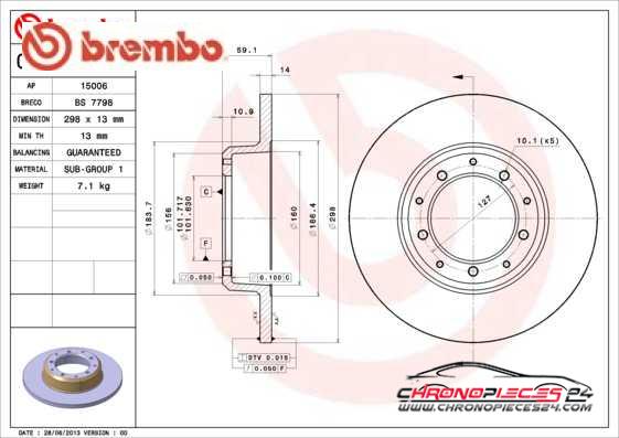 Achat de BREMBO 08.A841.10 Disque de frein pas chères