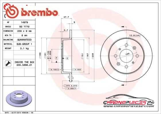 Achat de BREMBO 08.A920.10 Disque de frein pas chères