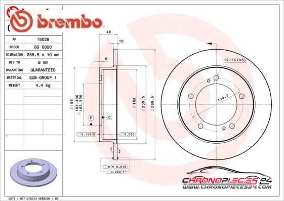 Achat de BREMBO 08.B304.10 Disque de frein pas chères