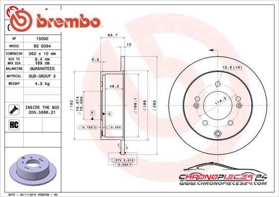 Achat de BREMBO 08.B667.11 Disque de frein pas chères