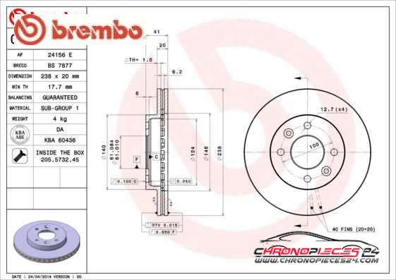 Achat de BREMBO 09.3148.14 Disque de frein pas chères