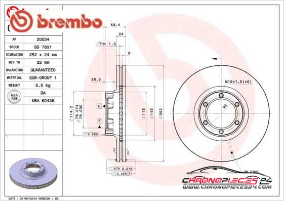 Achat de BREMBO 09.3357.10 Disque de frein pas chères