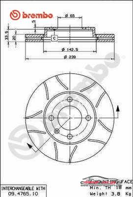 Achat de BREMBO 09.4765.75 Disque de frein pas chères