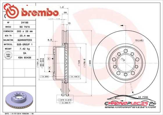 Achat de BREMBO 09.4928.10 Disque de frein pas chères