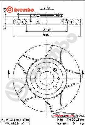 Achat de BREMBO 09.4939.75 Disque de frein pas chères