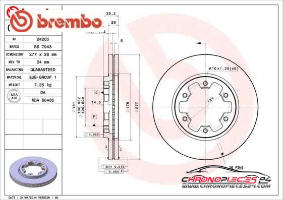 Achat de BREMBO 09.5055.10 Disque de frein pas chères