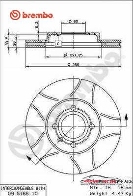 Achat de BREMBO 09.5166.75 Disque de frein pas chères