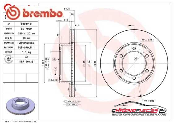 Achat de BREMBO 09.5173.14 Disque de frein pas chères