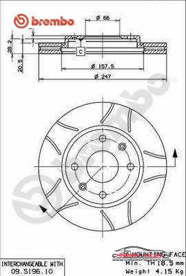 Achat de BREMBO 09.5196.75 Disque de frein pas chères