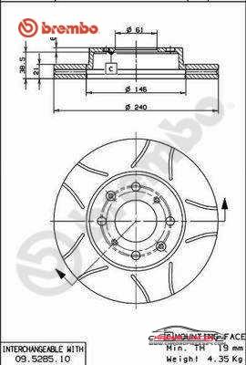 Achat de BREMBO 09.5285.75 Disque de frein pas chères