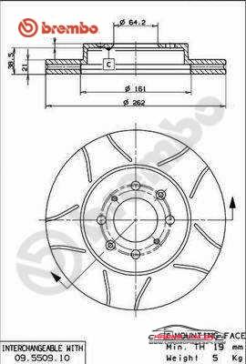 Achat de BREMBO 09.5509.75 Disque de frein pas chères