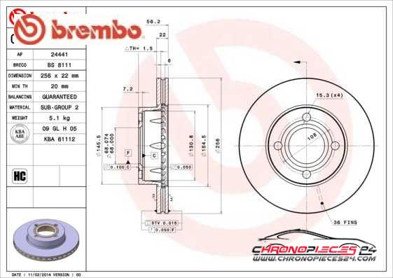 Achat de BREMBO 09.5710.10 Disque de frein pas chères