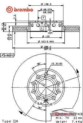 Achat de BREMBO 09.5745.21 Disque de frein pas chères