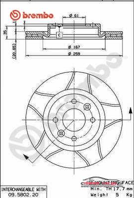 Achat de BREMBO 09.5802.76 Disque de frein pas chères