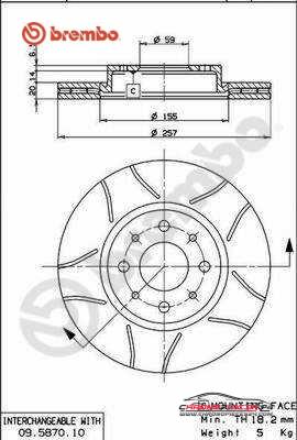 Achat de BREMBO 09.5870.75 Disque de frein pas chères