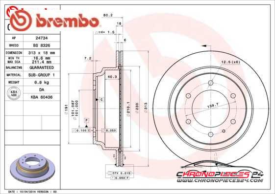 Achat de BREMBO 09.7377.10 Disque de frein pas chères