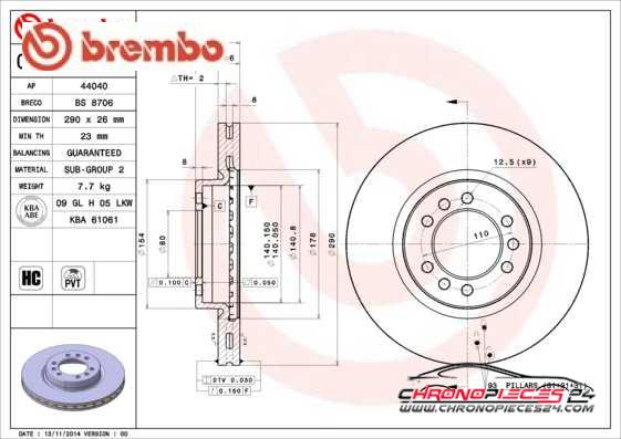 Achat de BREMBO 09.7723.10 Disque de frein pas chères