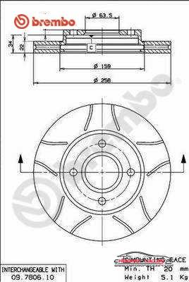 Achat de BREMBO 09.7806.75 Disque de frein pas chères