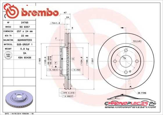 Achat de BREMBO 09.7826.10 Disque de frein pas chères