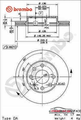 Achat de BREMBO 09.8635.75 Disque de frein pas chères