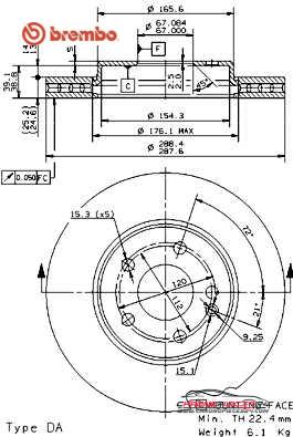 Achat de BREMBO 09.8681.11 Disque de frein pas chères