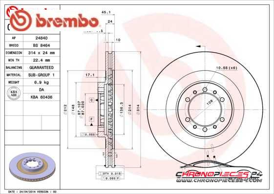 Achat de BREMBO 09.9132.10 Disque de frein pas chères