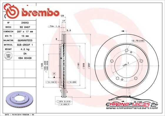 Achat de BREMBO 09.9142.10 Disque de frein pas chères