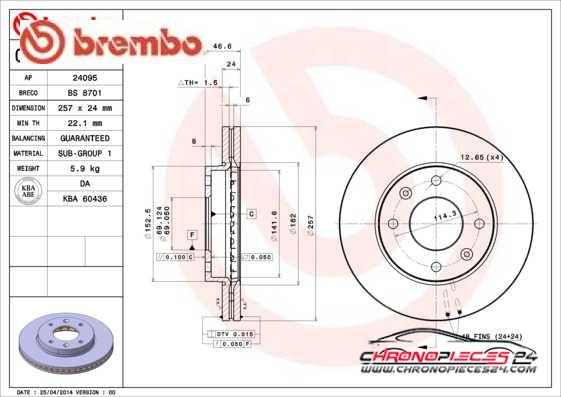 Achat de BREMBO 09.9555.20 Disque de frein pas chères