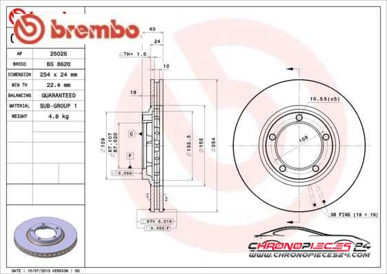 Achat de BREMBO 09.A145.10 Disque de frein pas chères