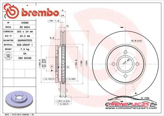 Achat de BREMBO 09.A275.10 Disque de frein pas chères