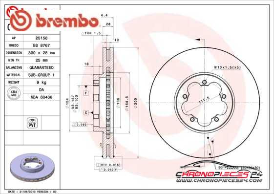 Achat de BREMBO 09.A531.10 Disque de frein pas chères