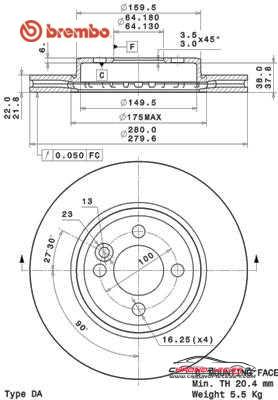 Achat de BREMBO 09.A761.11 Disque de frein pas chères