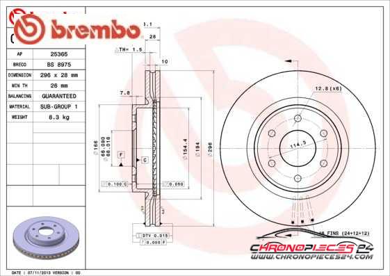 Achat de BREMBO 09.B625.10 Disque de frein pas chères