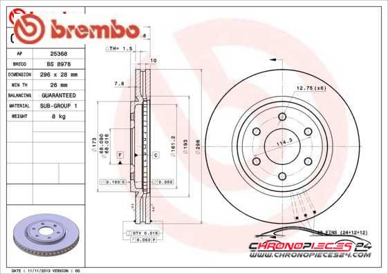 Achat de BREMBO 09.B628.10 Disque de frein pas chères