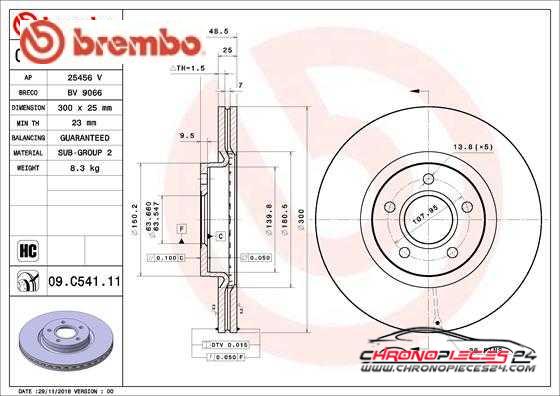 Achat de BREMBO 09.C541.11 Disque de frein pas chères