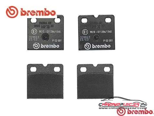 Achat de BREMBO P 02 001 Kit de plaquettes de frein, disque de frein de stationnement pas chères