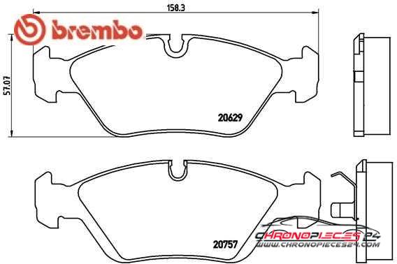 Achat de BREMBO P 06 008 Kit de plaquettes de frein, frein à disque pas chères