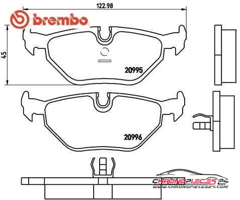 Achat de BREMBO P 06 011 Kit de plaquettes de frein, frein à disque pas chères