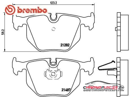 Achat de BREMBO P 06 020 Kit de plaquettes de frein, frein à disque pas chères