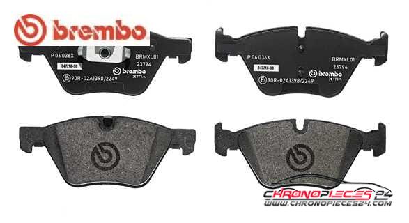 Achat de BREMBO P 06 036X Kit de plaquettes de frein, frein à disque pas chères