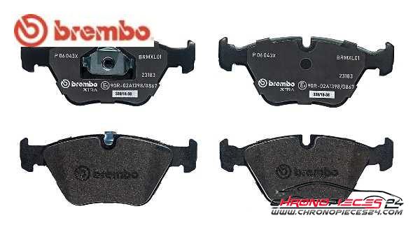 Achat de BREMBO P 06 043X Kit de plaquettes de frein, frein à disque pas chères