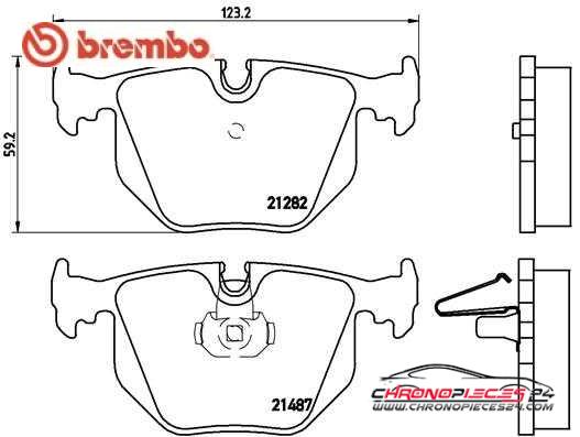 Achat de BREMBO P 06 044 Kit de plaquettes de frein, frein à disque pas chères