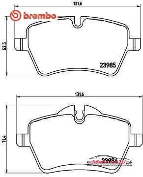 Achat de BREMBO P 06 051 Kit de plaquettes de frein, frein à disque pas chères