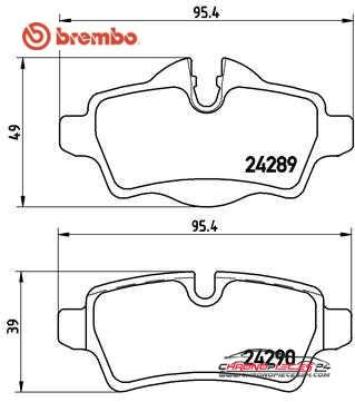 Achat de BREMBO P 06 052 Kit de plaquettes de frein, frein à disque pas chères