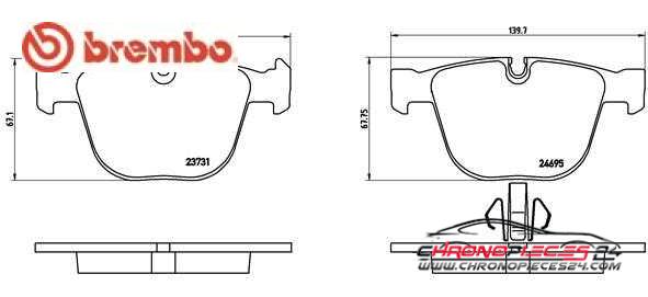 Achat de BREMBO P 06 053 Kit de plaquettes de frein, frein à disque pas chères