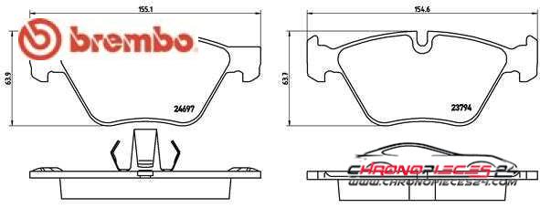 Achat de BREMBO P 06 060 Kit de plaquettes de frein, frein à disque pas chères