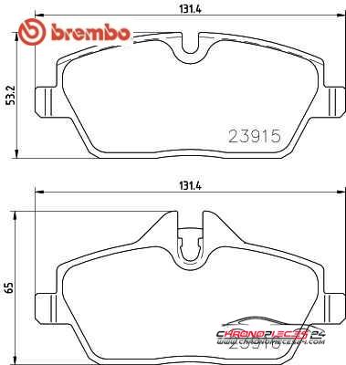 Achat de BREMBO P 06 091 Kit de plaquettes de frein, frein à disque pas chères