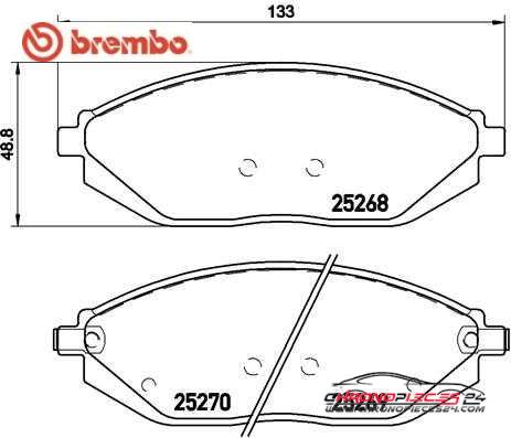 Achat de BREMBO P 10 054 Kit de plaquettes de frein, frein à disque pas chères