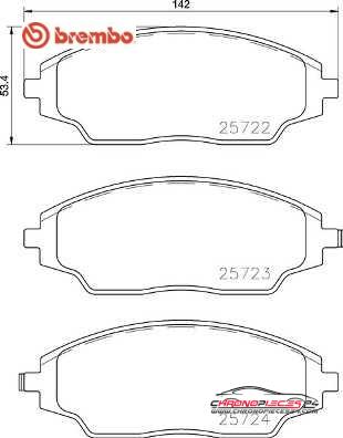 Achat de BREMBO P 10 070 Kit de plaquettes de frein, frein à disque pas chères