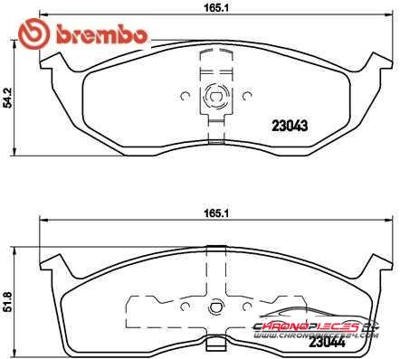 Achat de BREMBO P 11 008 Kit de plaquettes de frein, frein à disque pas chères